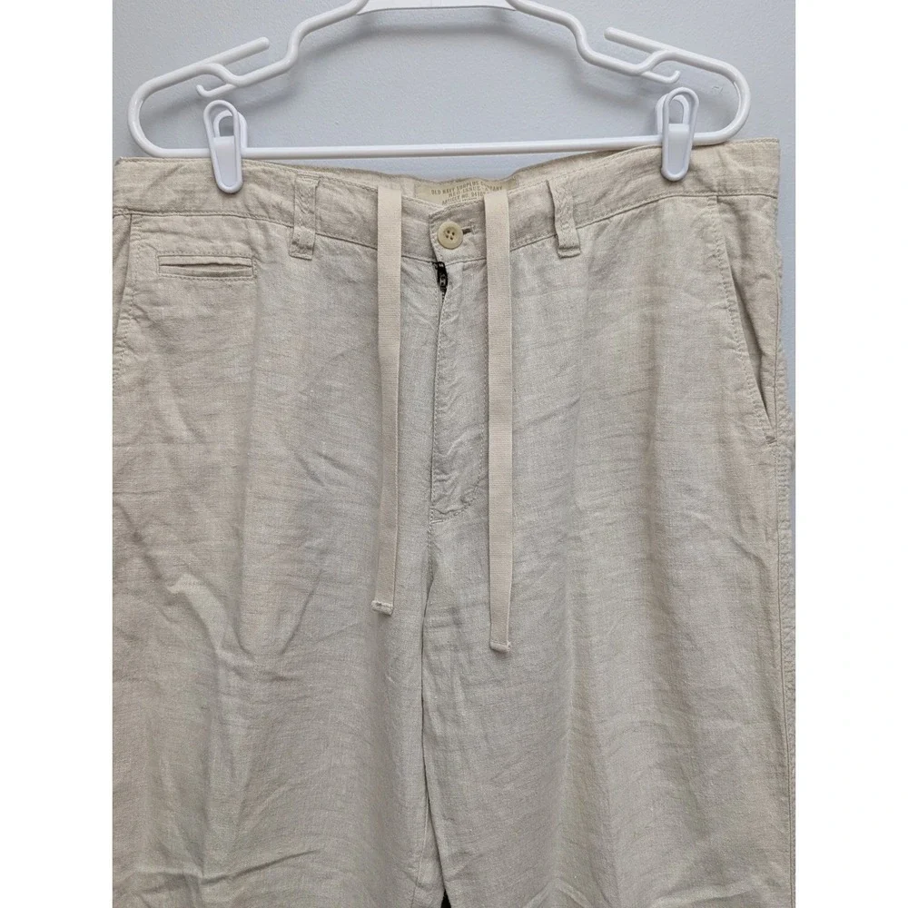 C7 Vintage Old Navy Linen Pants Men's Sz 36x32 Classic Quiet Money Preppy